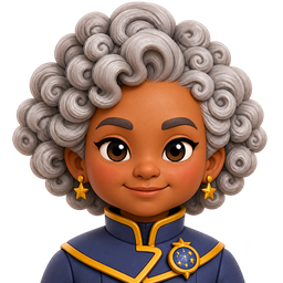 Star Navigator, an Allies character with silver curls and a blue-and-gold uniform.